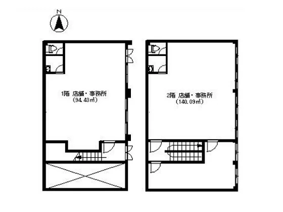 本所吾妻橋の事務所仕様物件の平面図
