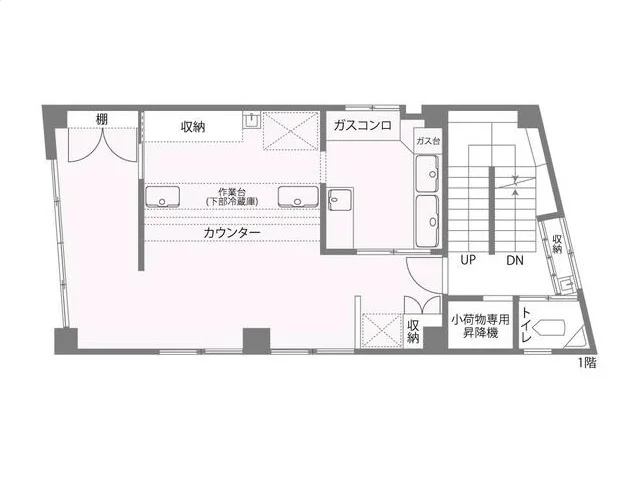 ダイニングバーの居抜き物件の平面図