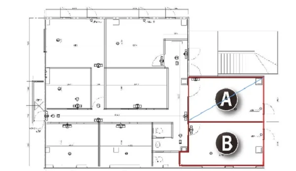 鉄板焼きの居抜き物件の平面図