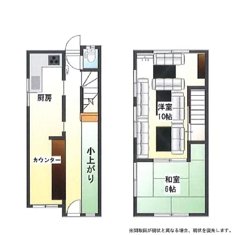 七里のイタリアン居抜きの平面図