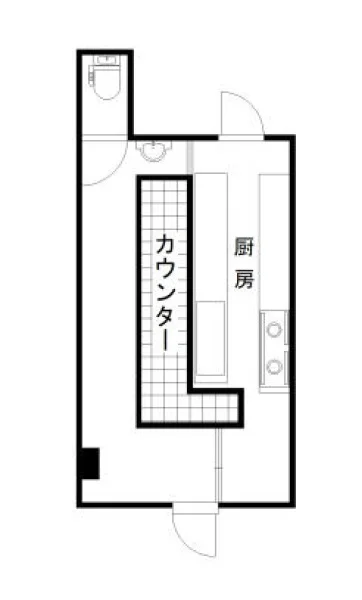 中華料理の居抜き物件の平面図
