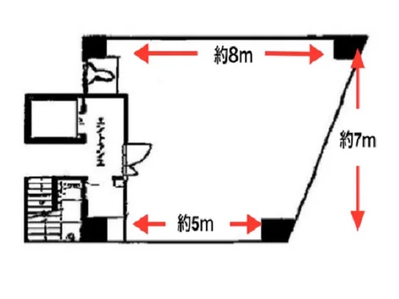 貸店舗(事務所仕様)の平面図