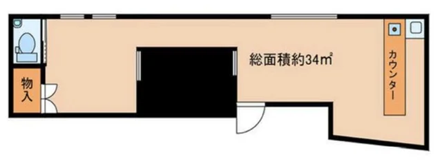 六本木のリース店舗物件の平面図