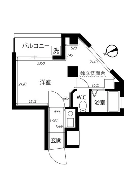 新宿西口の居抜き店舗の平面図