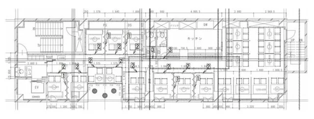 新宿の韓国料理居抜きの平面図