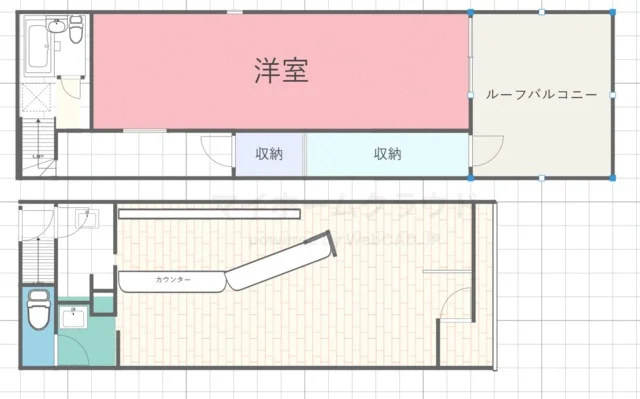 多国籍料理の居抜き物件の平面図