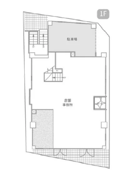 貸店舗(スケルトン)の平面図