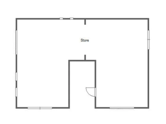 市川のスケルトン店舗物件の平面図