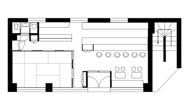 大口の焼鳥・焼きとん居抜きの平面図