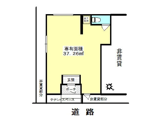 瑞江のスケルトン物件の平面図