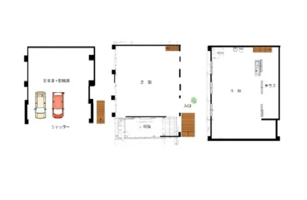 鷺沼の事務所仕様物件の平面図