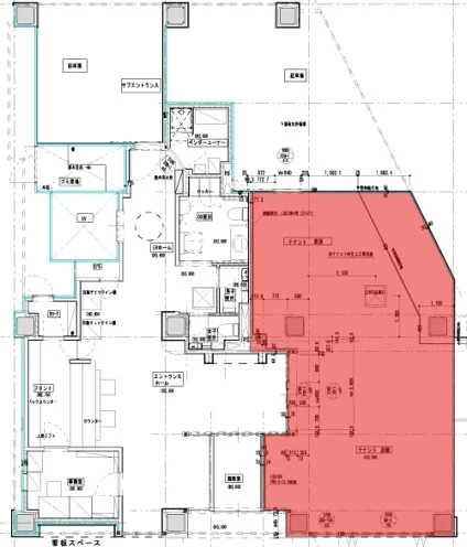 セントラルキッチンの居抜き物件の平面図