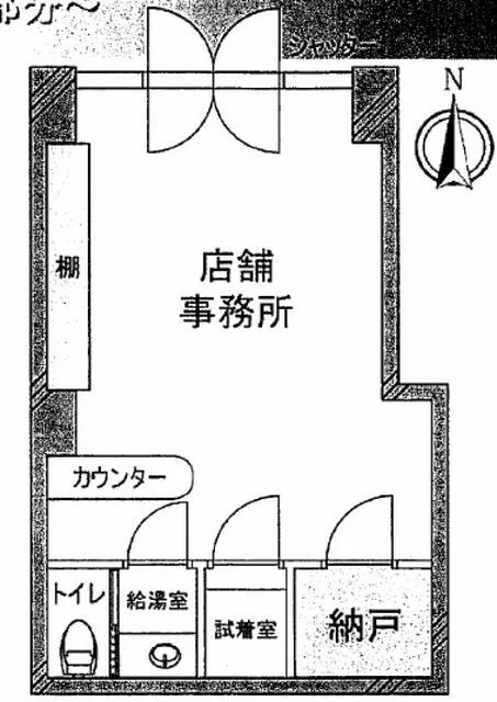住吉の物販居抜きの平面図