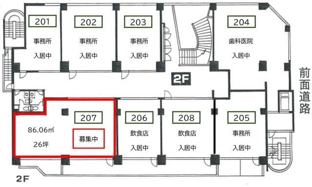 潮見のスケルトン物件の平面図