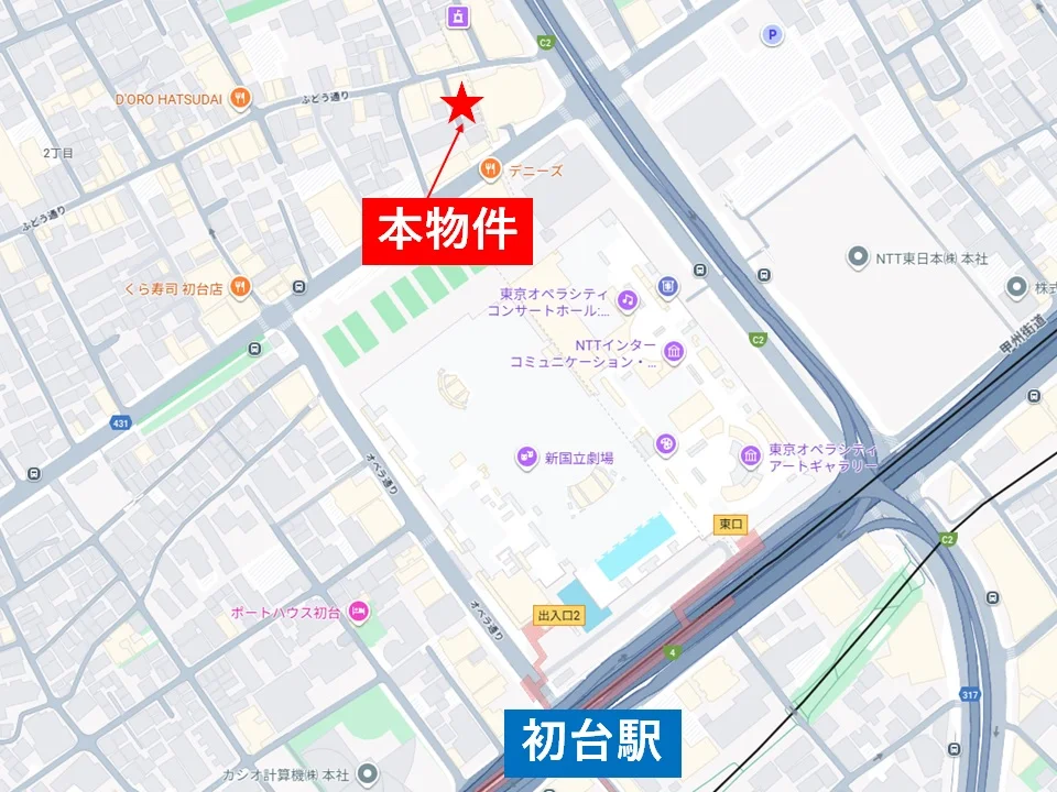 初台のスケルトン物件の地図