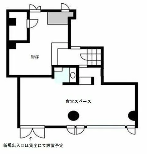 定食屋の居抜き物件の平面図