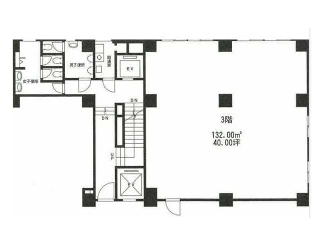 岩本町の居抜き店舗の平面図