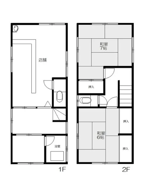 反町の居抜き店舗の平面図
