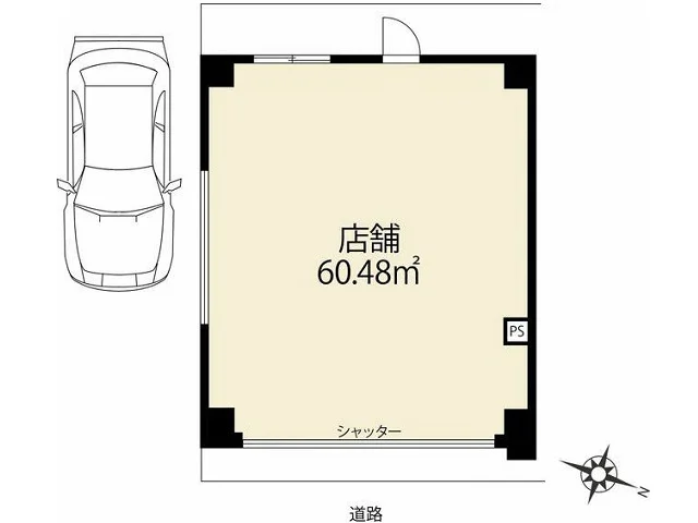 貸店舗(スケルトン)の平面図