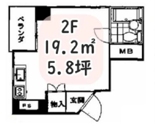 広尾の事務所仕様店舗物件の平面図