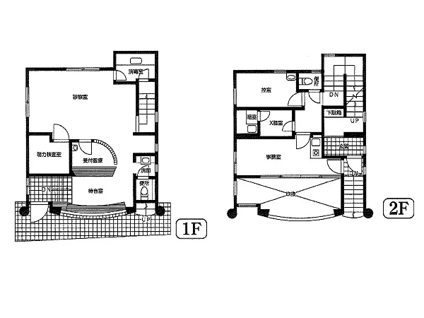 医院の居抜き物件の平面図
