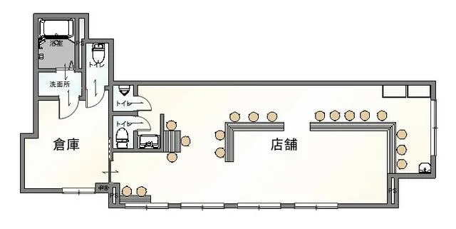 平塚の居抜き店舗の平面図