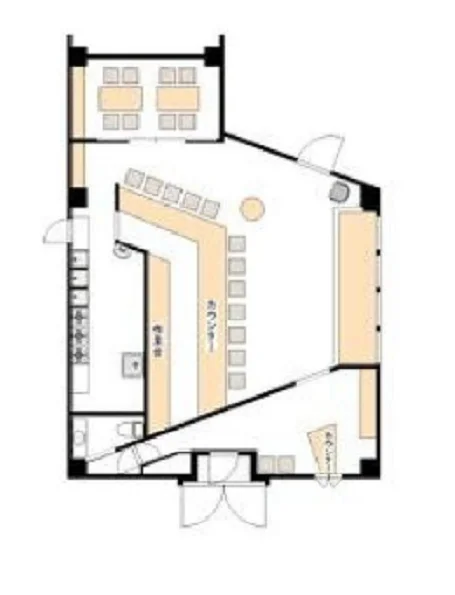伊勢原の和食居抜きの平面図