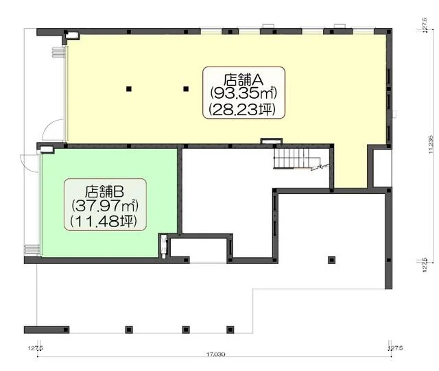 カフェ・喫茶店の居抜き物件の平面図