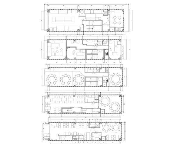 中華料理の居抜き物件の平面図