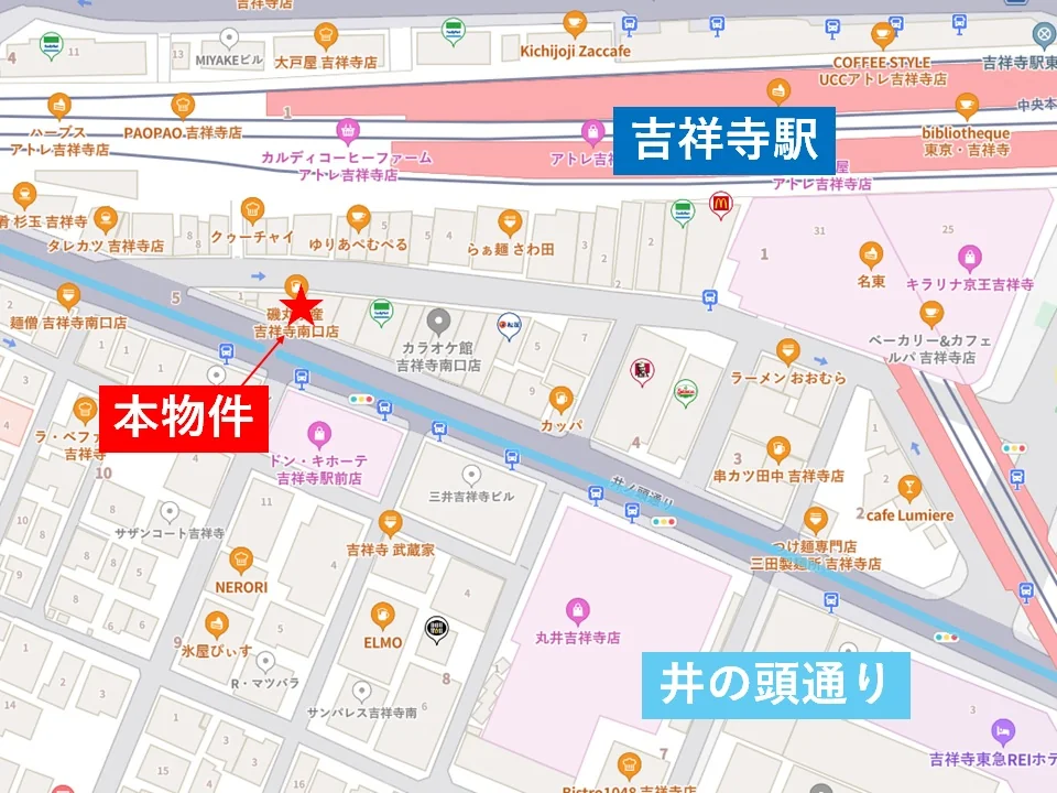 居酒屋の居抜き物件の地図