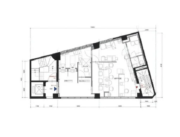 貸店舗(スケルトン)の平面図