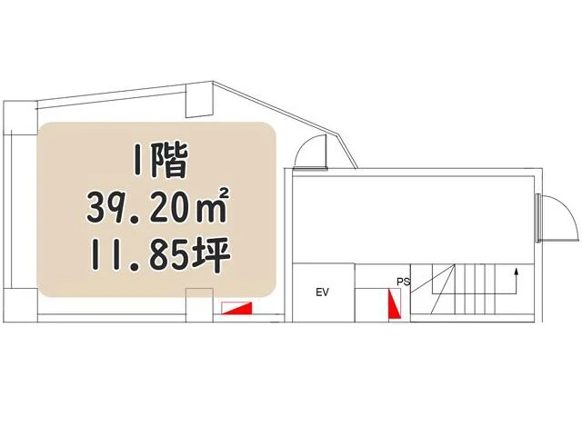貸店舗(事務所仕様)の平面図