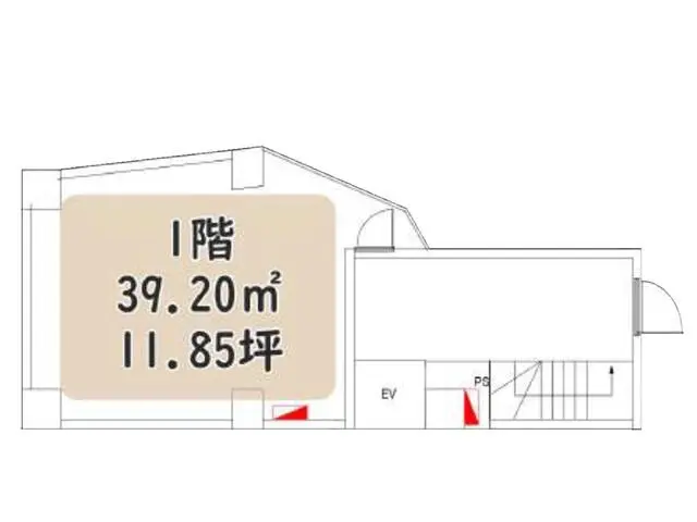 貸店舗(事務所仕様)の平面図