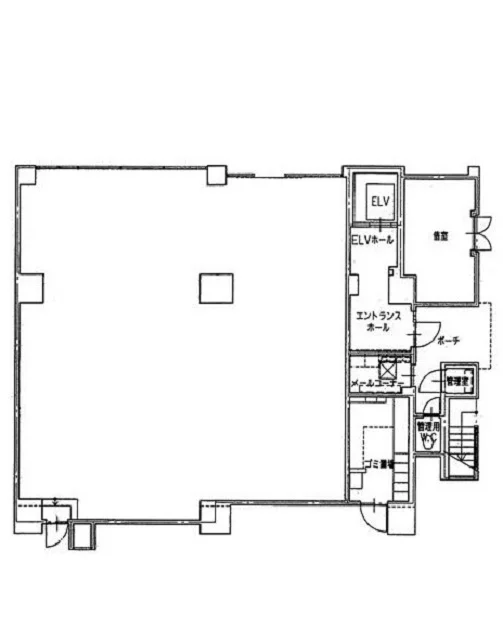 貸店舗(スケルトン)の平面図
