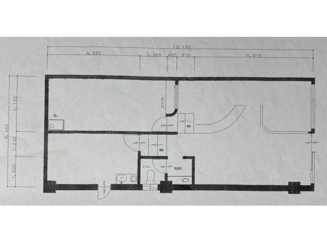 貸店舗(事務所仕様)の平面図