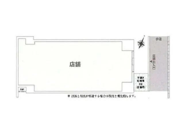 貸店舗(スケルトン)の平面図