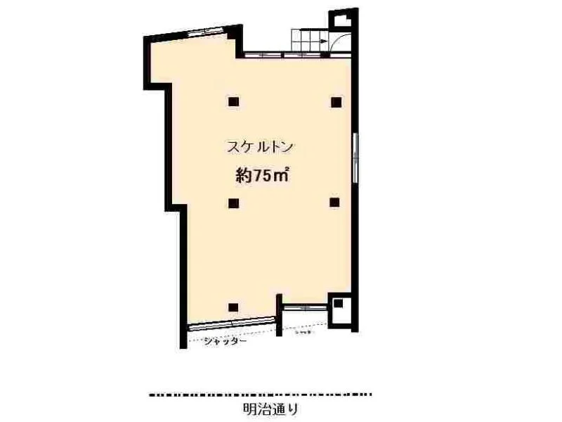池袋のスケルトン物件の平面図