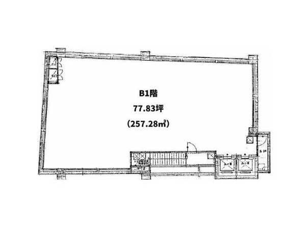 八王子のスケルトン店舗物件の平面図