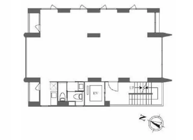 品川シーサイドのスケルトン店舗物件の平面図