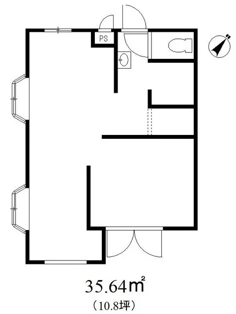 テイクアウトの居抜き物件の平面図