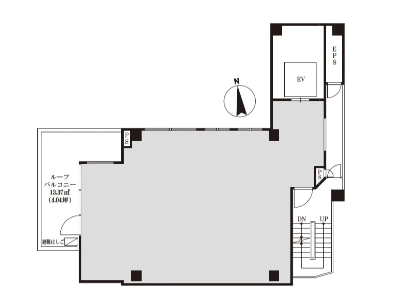 浅草のスケルトン店舗物件の平面図