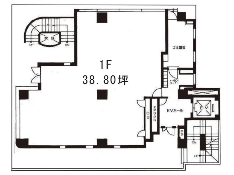 内幸町の居抜き店舗の平面図