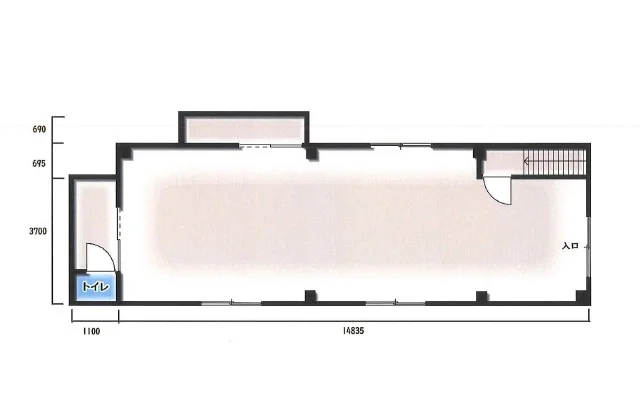 貸店舗(スケルトン)の平面図