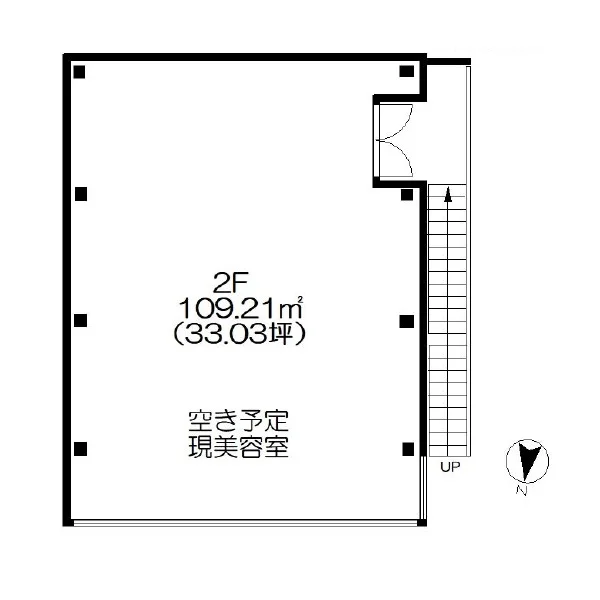 吉祥寺の美容室・理容室居抜きの平面図