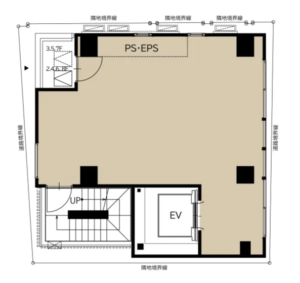 阿佐ケ谷のスケルトン店舗物件の平面図