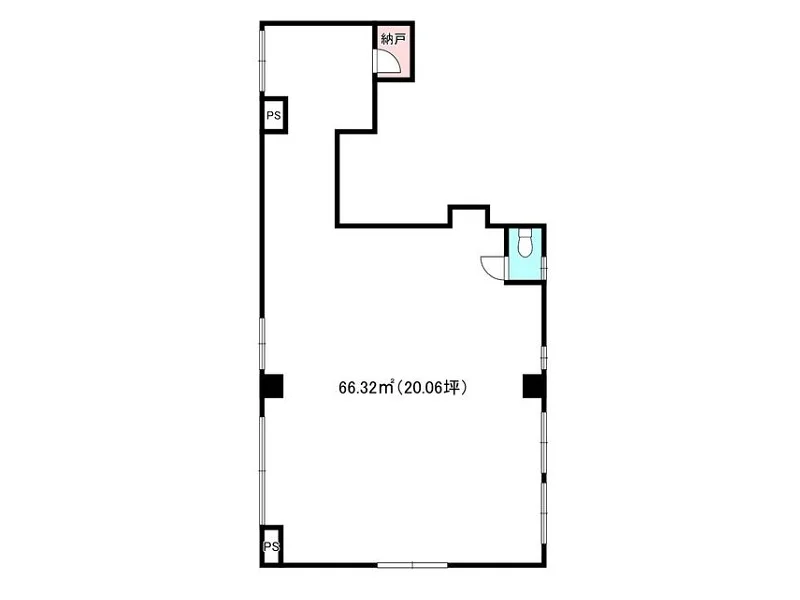 貸店舗(事務所仕様)の平面図