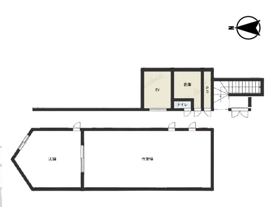 川越のスケルトン店舗物件の平面図