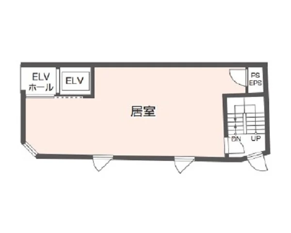 東松原のスケルトン店舗物件の平面図