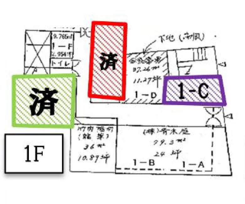 稲城長沼のスケルトン店舗物件の平面図