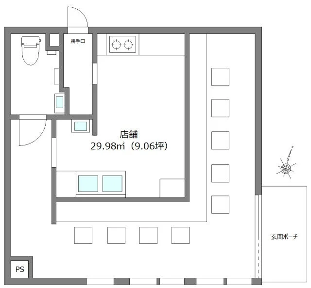 蒲田の居酒屋居抜きの平面図